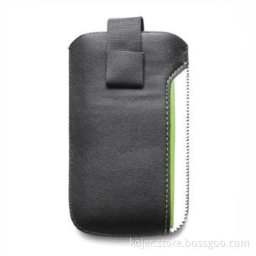 Leather Case with Retractable Pull-tab and Magnetic Button, Suitable for iPhone 4
